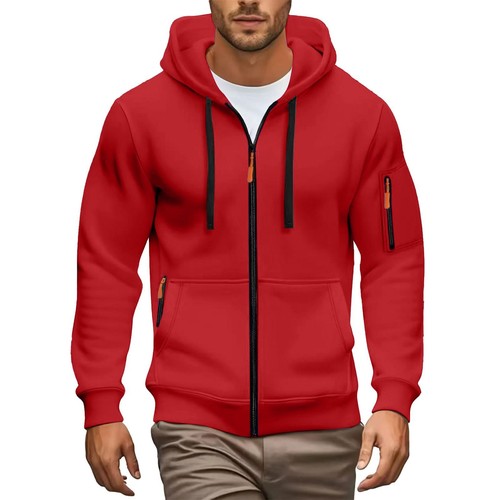Herren langarm sweatshirt zip - sweatshirt,